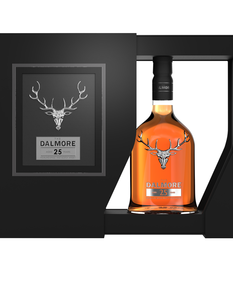 The Dalmore 25 Year Old bottle and carton