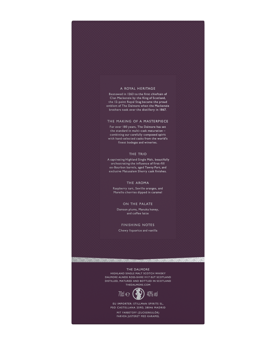 The Dalmore Ensemble Trio 70Cl Back Of Box